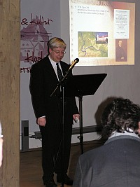Präsident Berthold Gaß beim Vortrag am 20.02.2010 im Kloster Wechterswinkel