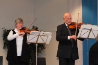 Die Violinen beim Konzert in der Alten Aula Münnerstadt. Foto: Björn Hein M.A.
