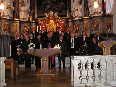 Gruppenbild bei der Barockvesper in der kath. Wallfahrtskirche St. Kilian Oberelsbach